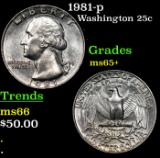 1981-p Washington Quarter 25c Grades GEM+ Unc