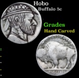 Hobo Buffalo Nickel 5c Grades Hand Carved