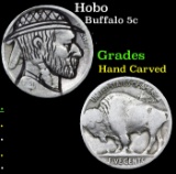 Hobo Buffalo Nickel 5c Grades Hand Carved
