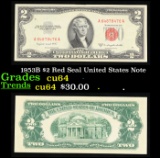 1953B $2 Red Seal United States Note Grades Choice CU