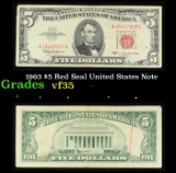 1963 $5 Red Seal United States Note Grades vf++