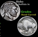 Hobo Buffalo Nickel 5c Grades Hand Carved