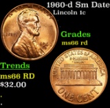 1960-d Sm Date Lincoln Cent 1c Grades GEM+ Unc RD