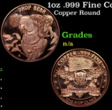 1oz .999 Fine Copper Bullion Round - 