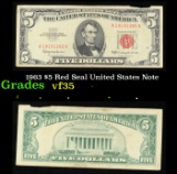 1963 $5 Red Seal United States Note Grades vf++