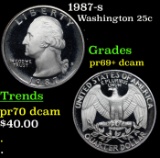 1987-s Proof Washington Quarter 25c Grades GEM++ Proof Deep Cameo