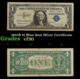 1957B $1 Blue Seal Silver Certificate Grades vf++