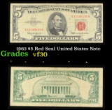 1963 $5 Red Seal United States Note Grades vf++