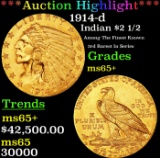 ***Major Highlight*** 1914-d Gold Indian Quarter Eagle $2 1/2 ms65+ SEGS (fc)