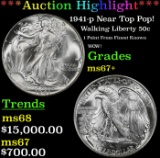 ***Major Highlight*** 1941-p Walking Liberty Half Dollar Near Top Pop! 50c ms67+ SEGS (fc)