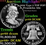 ***Major Highlight*** 1956 Type 2 Proof Franklin Half Dollar TOP POP! 50c pr69 DCAM SEGS (fc)