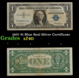 1957 $1 Blue Seal Silver Certificate Grades xf