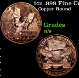 1oz .999 Fine Copper Bullion Round - 