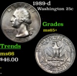 1989-d Washington Quarter 25c Grades GEM+ Unc