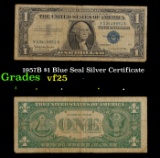 1957B $1 Blue Seal Silver Certificate Grades vf+