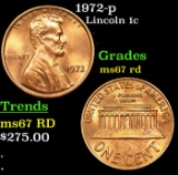1972-p Lincoln Cent 1c Grades GEM++ Unc RD