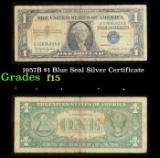 1957B $1 Blue Seal Silver Certificate Grades f+
