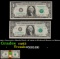 50x Concutive Bank Pack of 1974 $1 Federal Resrrve Notes $1 Green Seal Federal Reserve Note Grades G