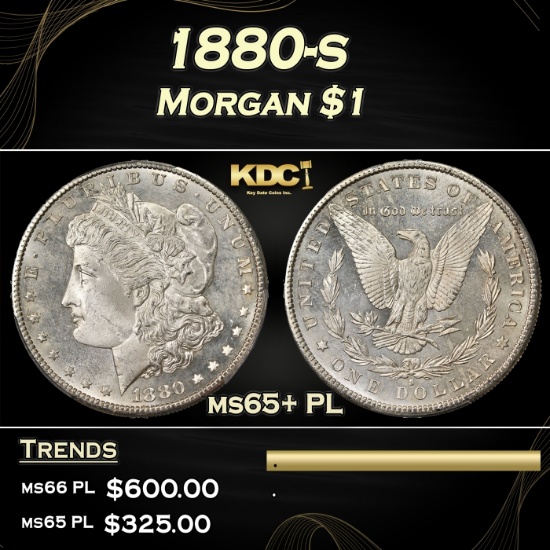 1880-s Morgan Dollar $1 Grades GEM+ PL