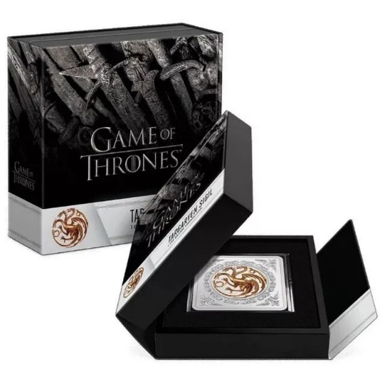 2022 Game OF Thrones Targaryen Sigil 1 oz .999 Silver Proof Medallion