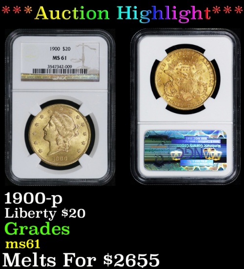 *Highlight* NGC 1900-p Gold Liberty Double Eagle $20 ms61 NGC (fc)