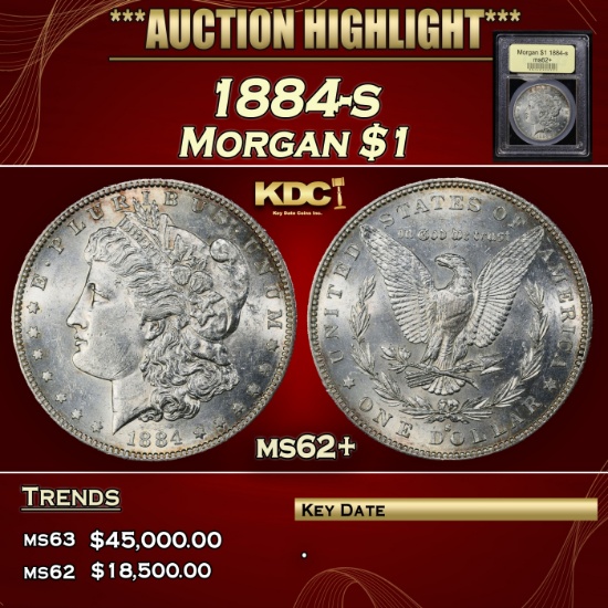 *Highlight* 1884-s Morgan Dollar $1 Select Unc USCG (fc)