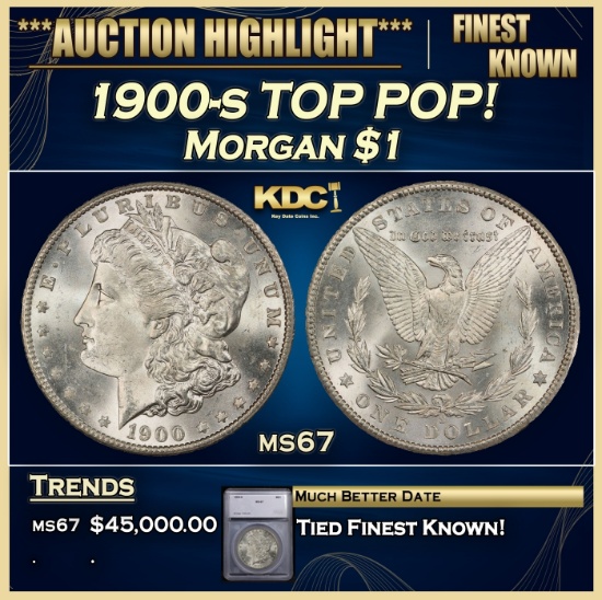 *Highlight* 1900-s Morgan Dollar TOP POP! $1 ms67 SEGS (fc)