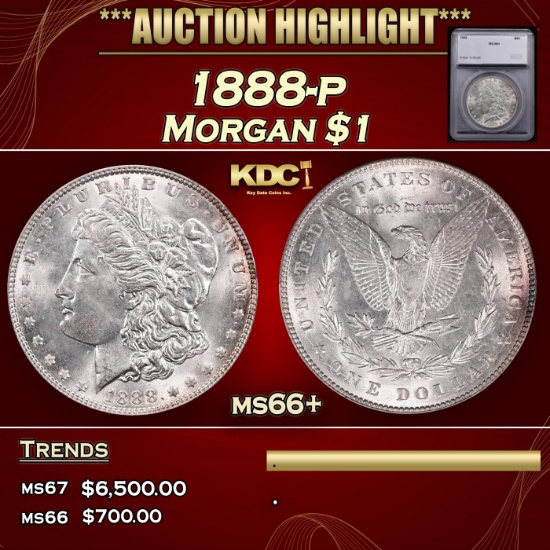 *Highlight* 1888-p Morgan Dollar $1 ms66+ SEGS (fc)
