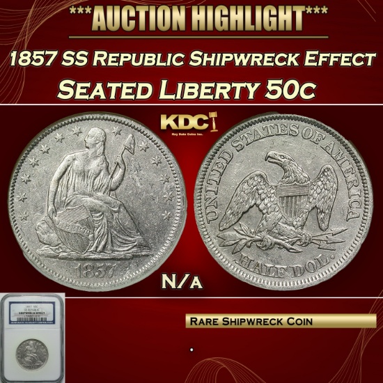 *Highlight* NGC 1857 SS Republic Seated Half Dollar Shipwreck Effect 50c NGC (fc)