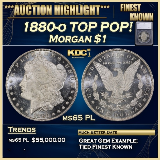 *Highlight* 1880-o Morgan Dollar TOP POP! $1 ms65 PL SEGS (fc)