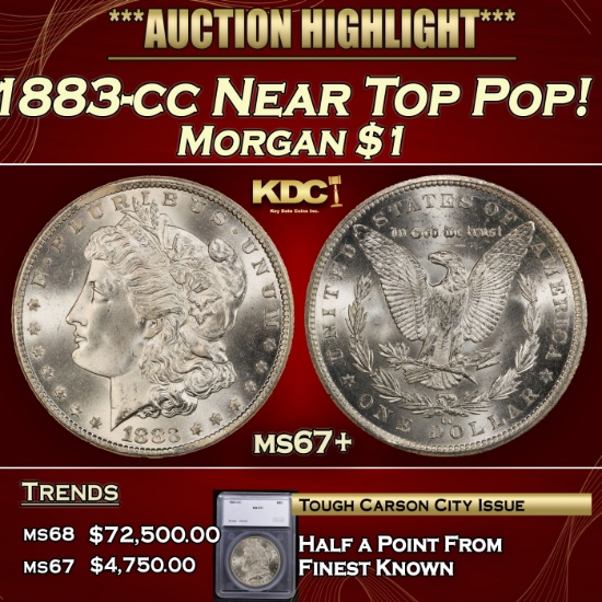 *Highlight* 1883-cc Morgan Dollar Near Top Pop! $1 ms67+ SEGS (fc)