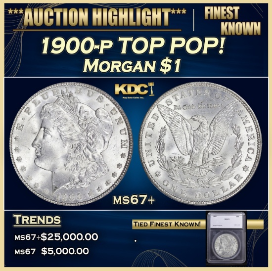 *Highlight* 1900-p Morgan Dollar TOP POP! $1 ms67+ SEGS (fc)