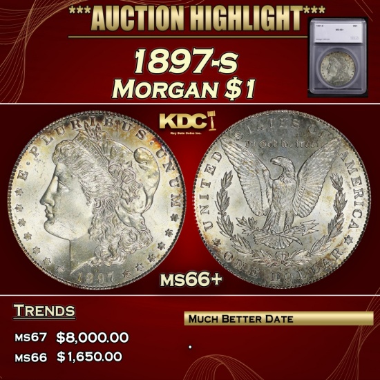 *Highlight* 1897-s Morgan Dollar $1 ms66+ SEGS (fc)