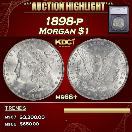 *Highlight* 1898-p Morgan Dollar $1 ms66+ SEGS (fc)
