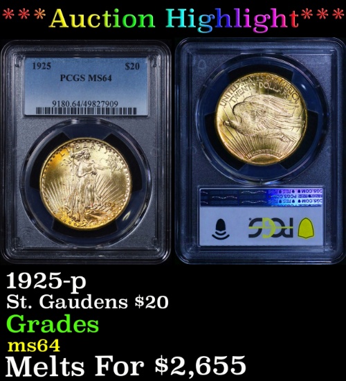 ***Major Highlight*** PCGS 1925-p Gold St. Gaudens Double Eagle $20 ms64 PCGS (fc)