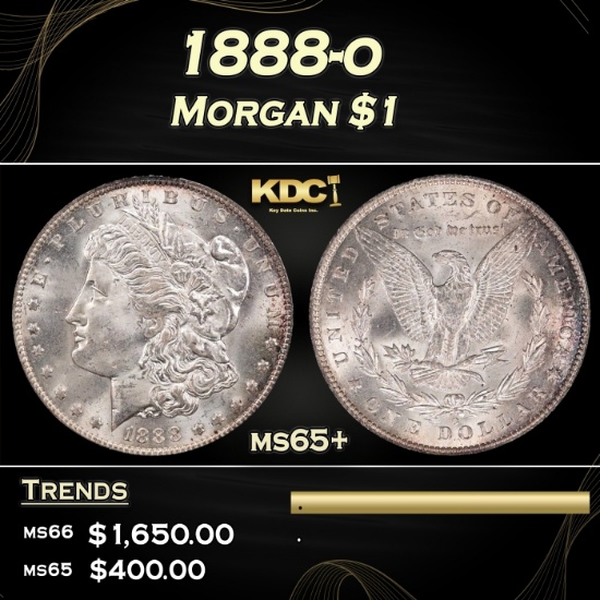1888-o Morgan Dollar $1 Grades GEM+ Unc