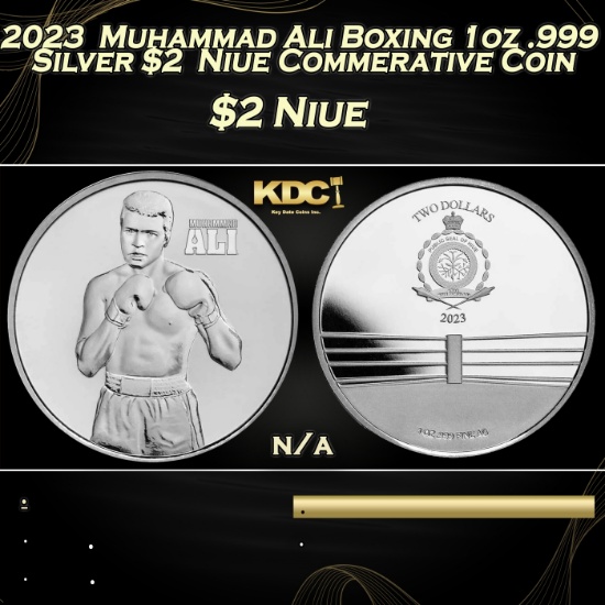 2023  Muhammad Ali Boxing 1oz .999 Silver $2  Niue Commerative Coin Grades Ungraded