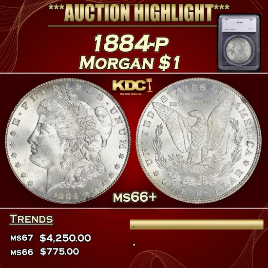 *Highlight* 1884-p Morgan Dollar $1 ms66+ SEGS (fc)