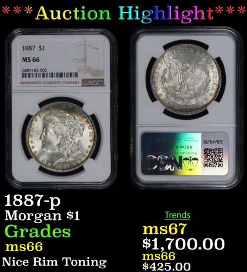 *Highlight* NGC 1887-p Morgan Dollar $1 ms66 NGC (fc)