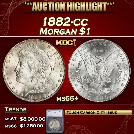 *Highlight* 1882-cc Morgan Dollar $1 ms66+ SEGS (fc)