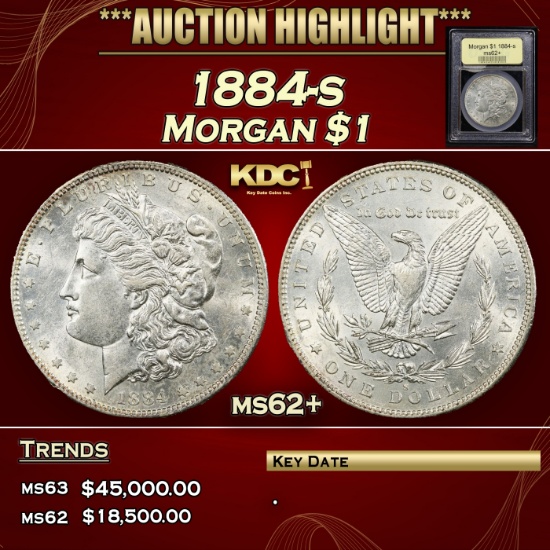 *Highlight* 1884-s Morgan Dollar $1 Select Unc USCG (fc)