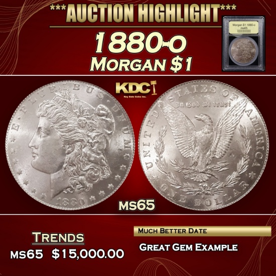 *Highlight* 1880-o Morgan Dollar $1 GEM Unc USCG (fc)