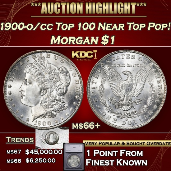 *Highlight* 1900-o/cc Top 100 Morgan Dollar Near Top Pop! $1 ms66+ SEGS (fc)