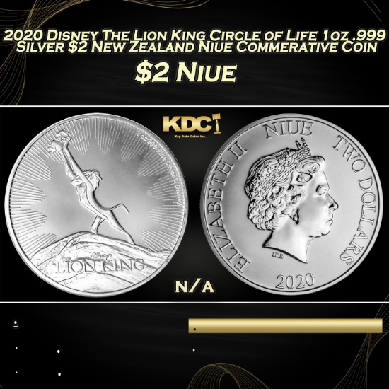 2020 Disney The Lion King Circle of Life 1oz .999 Silver $2 New Zealand Niue Commerative Coin Grades