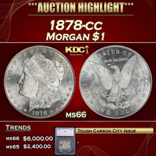 *Highlight* 1878-cc Morgan Dollar $1 ms66 SEGS (fc)