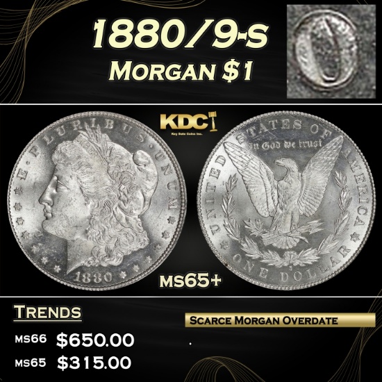 1880/9-s Morgan Dollar $1 Grades GEM+ Unc