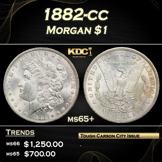 1882-cc Morgan Dollar $1 Grades GEM+ Unc