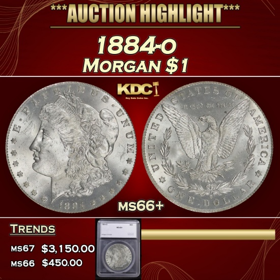 *Highlight* 1884-o Morgan Dollar $1 ms66+ SEGS (fc)