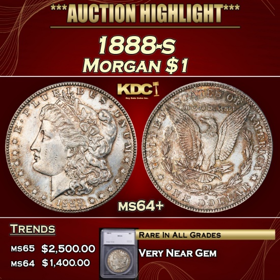 *Highlight* 1888-s Morgan Dollar $1 ms64+ SEGS (fc)