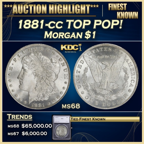 *Highlight* 1881-cc Morgan Dollar TOP POP! $1 ms68 SEGS (fc)